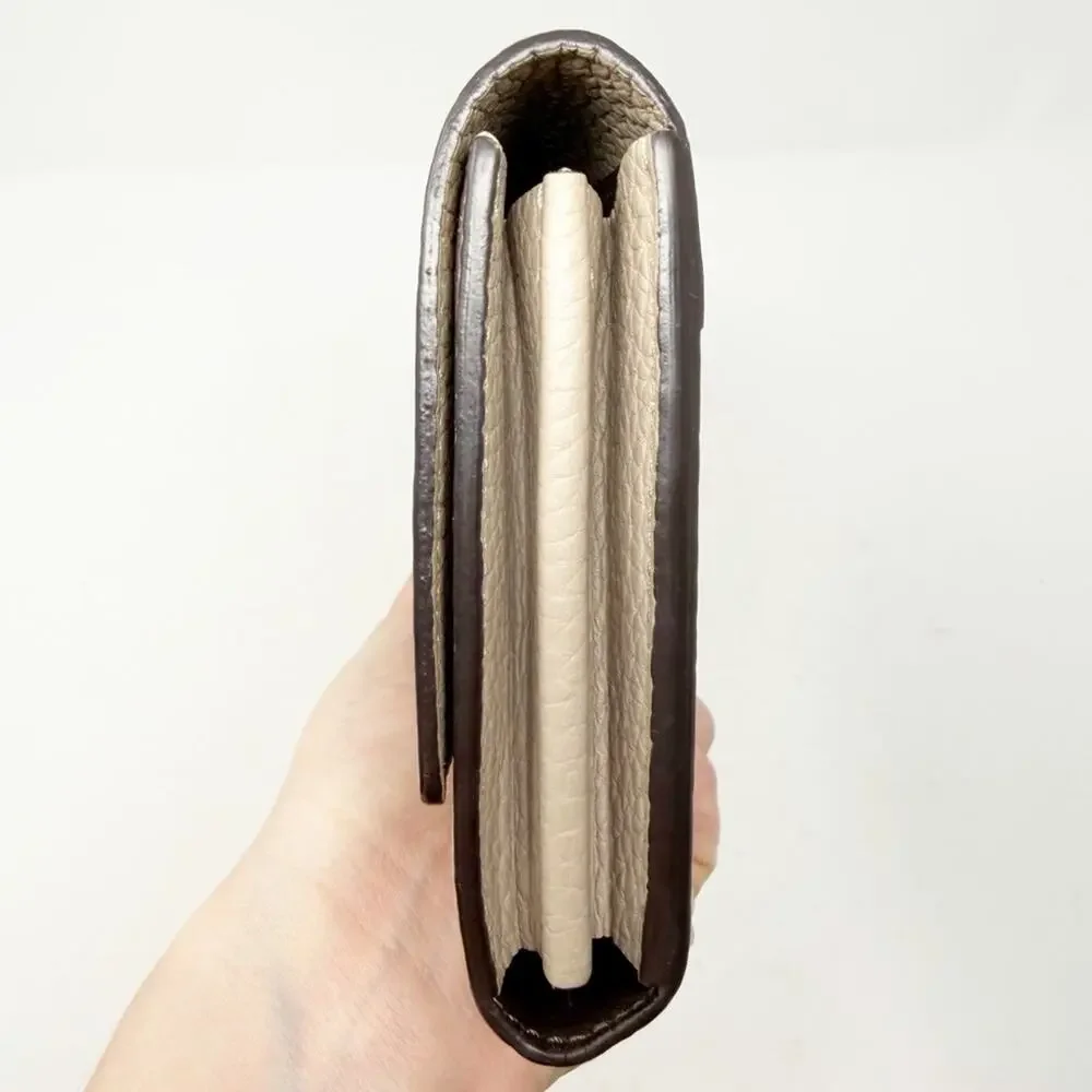 Louis Vuitton Capucines Taurillon Leather Wallet Beige Gold LV Womens